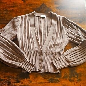 Aritzia Wilfred Thais Cardigan in Light Neutral Brown Size XS